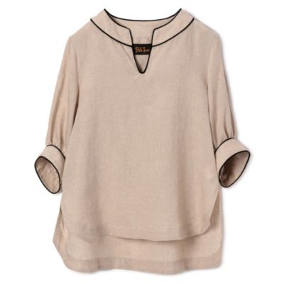 ペールジュートブラウス PaleJutePleated blouse sophiedark navy - Pale Jute