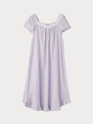 夏の夜も涼やかに<br>1枚で着られるカップ付き<br>サマーナイトドレス　カラーガーゼカップ付きアネモネドレス