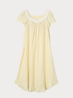 夏の夜も涼やかに<br>1枚で着られるカップ付き<br>サマーナイトドレス　カラーガーゼカップ付きアネモネドレス