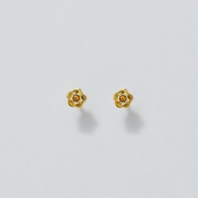 集英社HAPPY PLUS STOREPhoebe（フィービィー）/【金属アレルギー対応】プチフラワービジュースタッドピアス　オレンジ