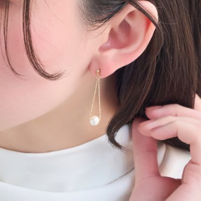 集英社HAPPY PLUS STOREPhoebe（フィービィー）/【痛くないシリーズ／金属アレルギー対応】トライアングルコットンパールライトフィットイヤリング