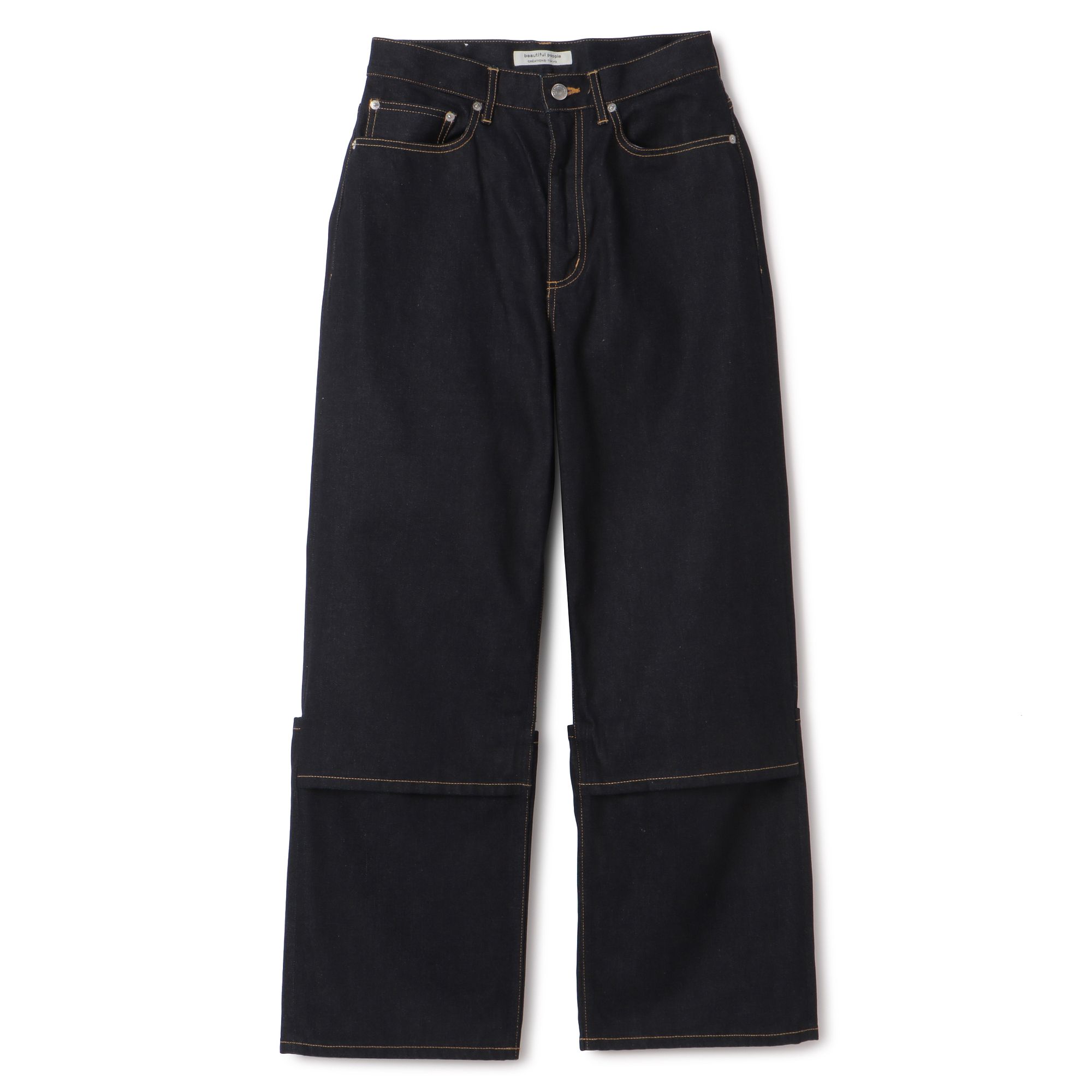 beautiful people(ビューティフルピープル)/selvedge denim flip hem pants