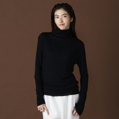 TICCA タートルネック　ウールシルクニット 黒 楽天市場】TICCA ティッカ プルオーバーの通販