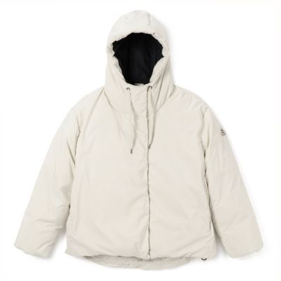 PYRENEX ホワイト ダウンジャケット フード付き PYRENEX / ピレネックス】SPOUTNIC LONG SOFT / ス （ダウン