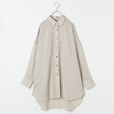 コメント必須　新品　即発　Curensology ストライプロングシャツ Curensology(カレンソロジー)の【洗える】ワッシャーストライプ