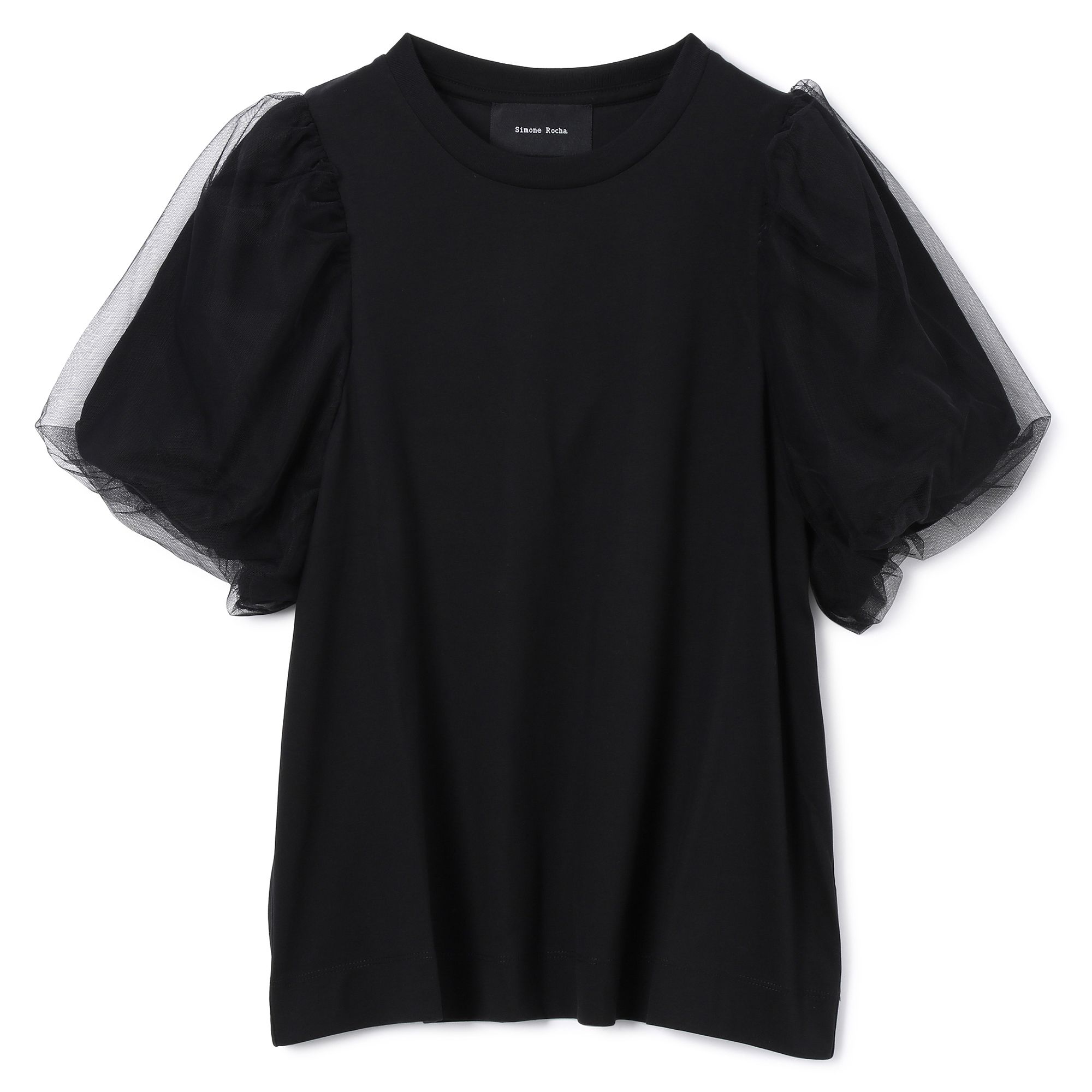 SIMONE ROCHA ・TULLE OVERLAY PUFF SLEEVE T－SHIRT・¥62,700