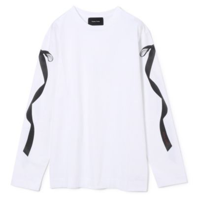 SIMONE ROCHA シモーンロシャ Tシャツ Bow-detail T-shirt908879 SIMONE ROCHA(シモーン ロシャ)のRIBBON BOW TAIL PRINT LONG