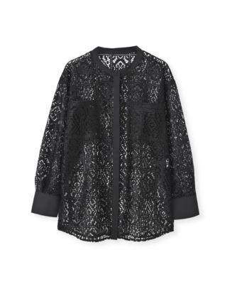 集英社HAPPY PLUS STOREmarjour（マージュール）/LACE COMBINATION SHEER SHIRT