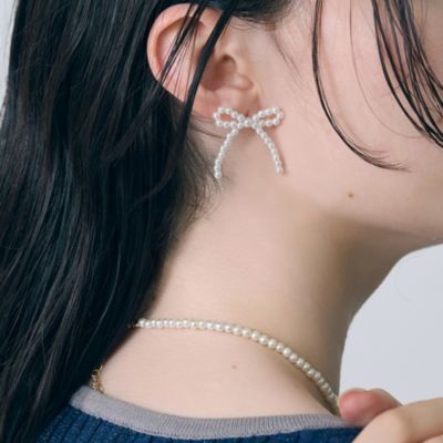 集英社HAPPY PLUS STOREPhoebe（フィービィー）/リッチリボンパールピアス