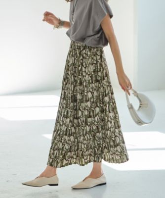 STYLE DELI(スタイルデリ)の【LUXE】ペイントアート柄プリーツスカート