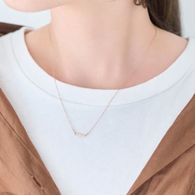 集英社HAPPY PLUS STOREPhoebe（フィービィー）/【金属アレルギー対応】ストレートバービジューネックレス　シャンパンゴールド