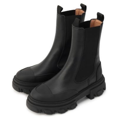 GANNI・Cleated Mid Chelsea Boot Black Stitch・￥74,800