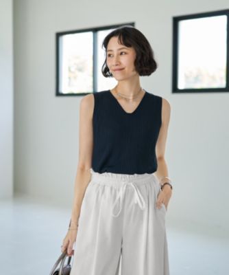 集英社HAPPY PLUS STORESTYLE DELI（スタイルデリ）/薄手なとろみシャリ感Vネックトップス