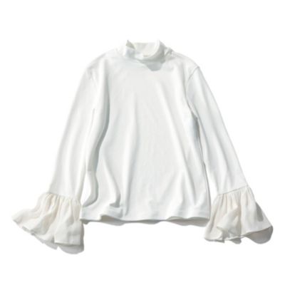 シアーなボリュームスリーブで着映えも実現！　【高垣麗子さんコラボ】袖フレアトップス