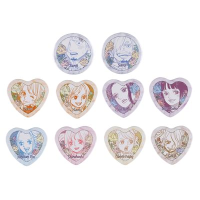 ワンピース　サンジのここがオールブルーだ　ハート缶バッジ　コンプリート　全種 ワンピース サンジのここがオールブルーだ ハート缶バッジ