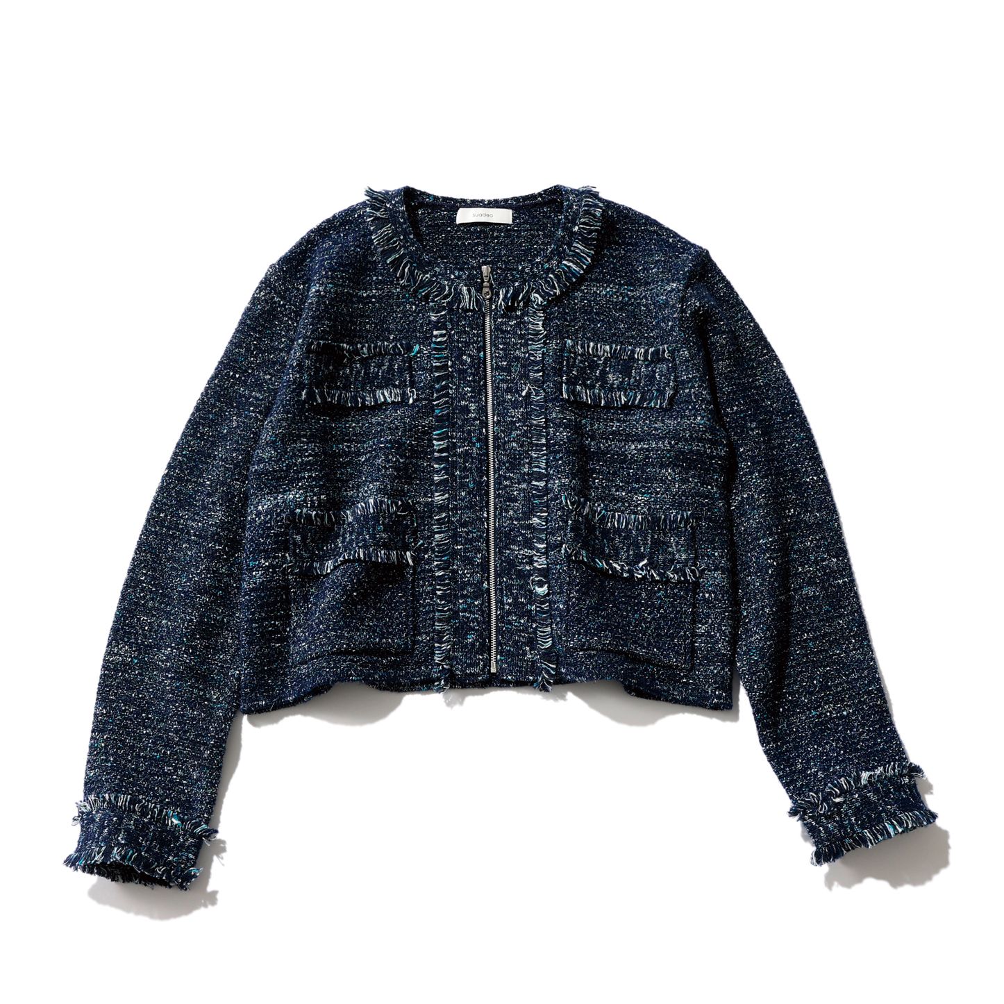 suadeo(スアデオ)/ツイード風ニットジャケット