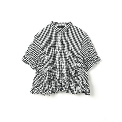 ブラウス シャツ mizuiro ind ワッシャープリーツフレアチェックシャツ レディース index ブラウス シャツ バイカラーフレアスリーブブラウス「防