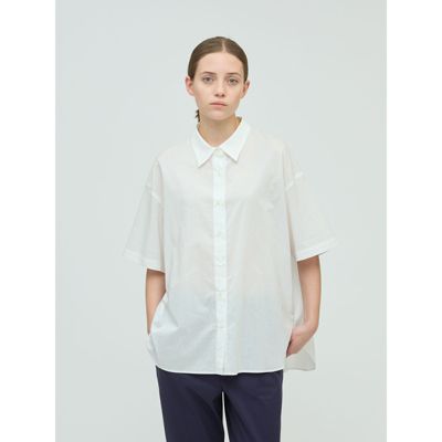 ジャケットブラウス　mizuiroind　美品　グレー系 mizuiro ind ブランケットステッチワイドシャツ （シャツ