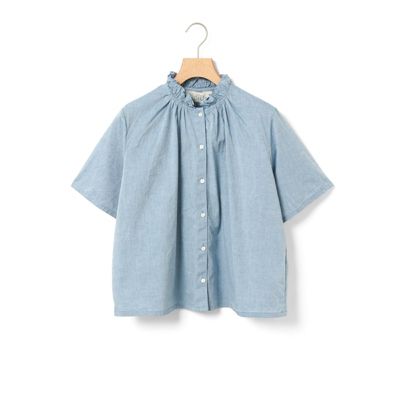 ブラウス シャツ MidiUmi シャンブレーフリルシャツ レディース MidiUmi シャンブレーフリルシャツ(508381946) | ミディウミ