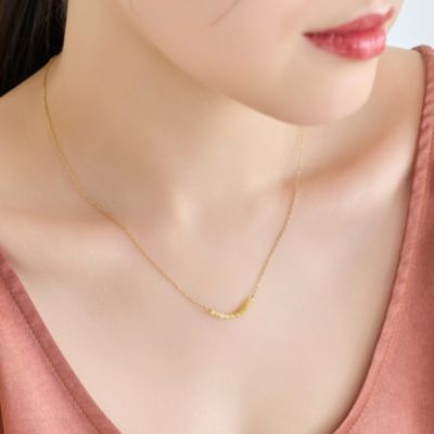 集英社HAPPY PLUS STOREPhoebe（フィービィー）/【金属アレルギー対応】サニージェムラインアーチネックレス／天然石／サージカルステンレス
