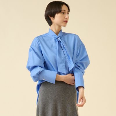 マルティニーク新品⭐️martiniqueドットボウタイブラウスリボン付きブラウス martinique(マルティニーク)｜ボウタイブラウス/ネイビー の通販