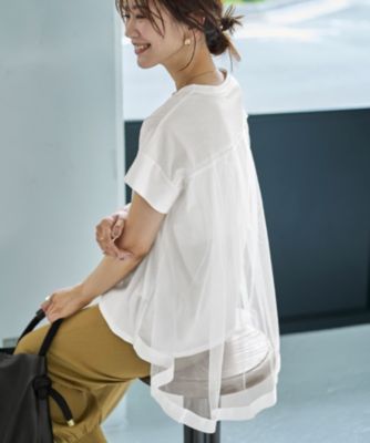集英社HAPPY PLUS STORESTYLE DELI（スタイルデリ）/【Made in JAPAN】背面チュールカットソートップス