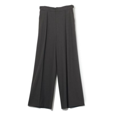 昨年大好評のコラボパンツが暖かで上品な素材で登場　【斉藤くみさんコラボ】裏起毛サイドベルトつきタックパンツ