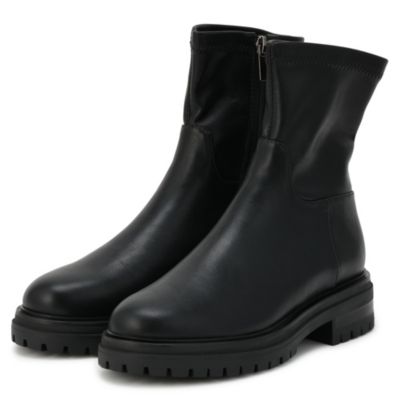 【美品】Mollini モリーニ 23.5㎝ 厚底ストレッチブーツ 黒　現行 Mollini ブーツ 追加「Mollini/モリーニ」厚底 ストレッチブーツ