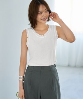 フリフリ　タンクトップ　見本 チョーカー付きフリルディテールタンクトップ | FREE'S MART