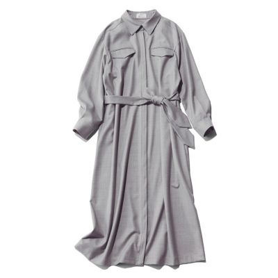 M7days(エムセブンデイズ)のタイつきハリ感コート風ワンピース