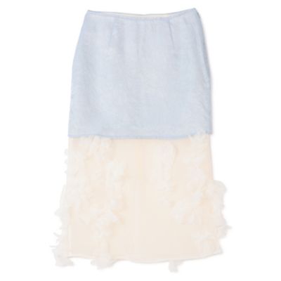 MARGE・Satin layered flower motif skirt・￥57,200