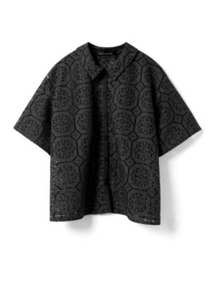 新品未使用　mizuiro ind タイルレースシャツ＊ブラック mizuiro ind(ミズイロインド)のタイルレースシャツ通販 | 集英社