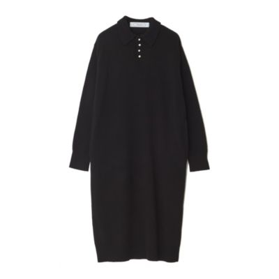 体型カバーしながら、きちんときれいな印象に　パールボタンニットワンピース
