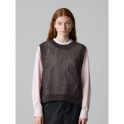 【MidiUmi】メッシュ　ニットベスト　カーディガン　グレー MidiUmi メッシュニットベスト｜ MARcourt ONLINE STORE