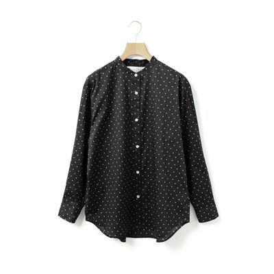 MidiUmi ドットバンドカラーシャツ 黒 MidiUmi(ミディウミ)のドット柄バンドカラーシャツ通販 | 集英社