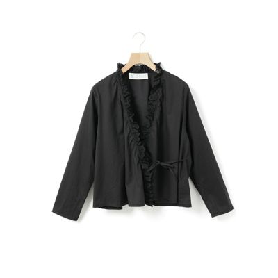 美品 ミディウミ ボリュームスリーブ コットン シャツ カーディガン ブラック MidiUmi（ミディウミ）通販 - HAPPY PLUS STORE