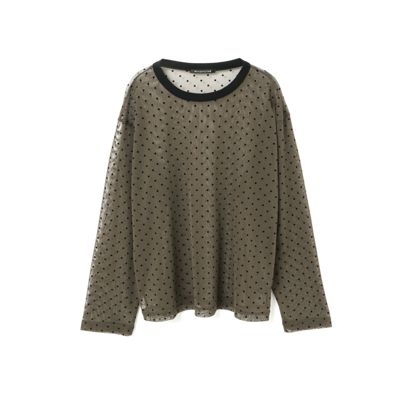 【試着のみ新品】mizuiro ind メッシュドットクルーネックプルオーバー mizuiro ind メッシュドットクルーネックプルオーバー