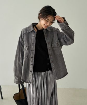 SALE❣️スタイルデリ☆ 【LUXE】製品洗いカラーデニムシャツジャケット STYLE DELI(スタイルデリ)の【LUXE】製品洗いカラーデニムシャツ
