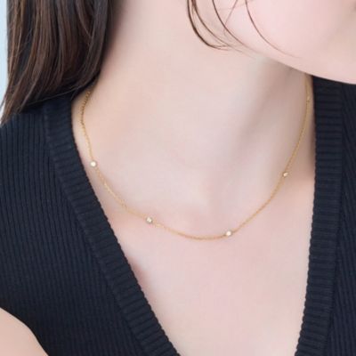 集英社HAPPY PLUS STOREPhoebe（フィービィー）/【金属アレルギー対応】ステーションビジューチョーカー／サージカルステンレス／38cm～43cm