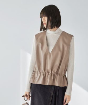 STYLE DELIペプラムフェイクレザーベスト新品タグ付き STYLE DELI｜【LUXE】ペプラムフェイクレザーベスト | Rakuten