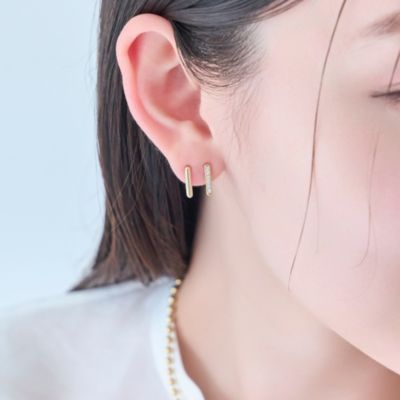 集英社HAPPY PLUS STOREPhoebe（フィービィー）/【痛くないシリーズ／金属アレルギー対応】ダブルラインビジューライトフィットイヤリング