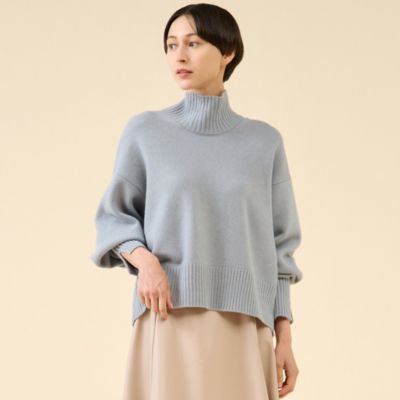 マルティニーク　カシミヤミックスウールタートル　金ボタン　リブニット　セーター 定番》カシミヤミックスウールタートル｜martinique