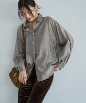 STYLE DELI(スタイルデリ)の袖ハギ微光沢シアーシャツ通販 eclat 