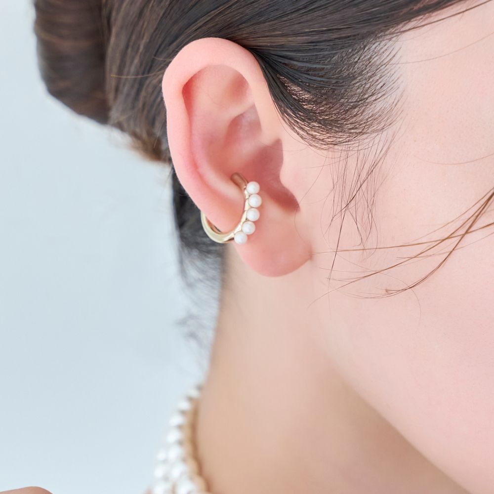 Phoebe(フィービィー)/【金属アレルギー対応】パールフローイヤーカフ／ニッケルフリー