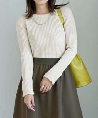 集英社HAPPY PLUS STORESTYLE DELI（スタイルデリ）/ワイドリブ編みクルーネックトップス