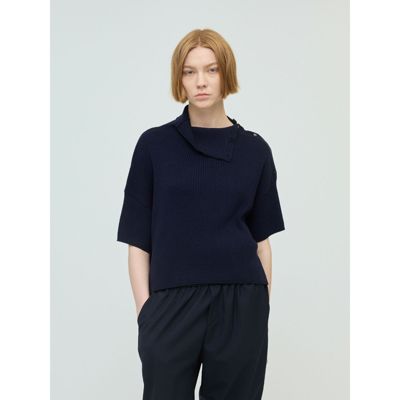 アシンメトリーカラーリブプルオーバー