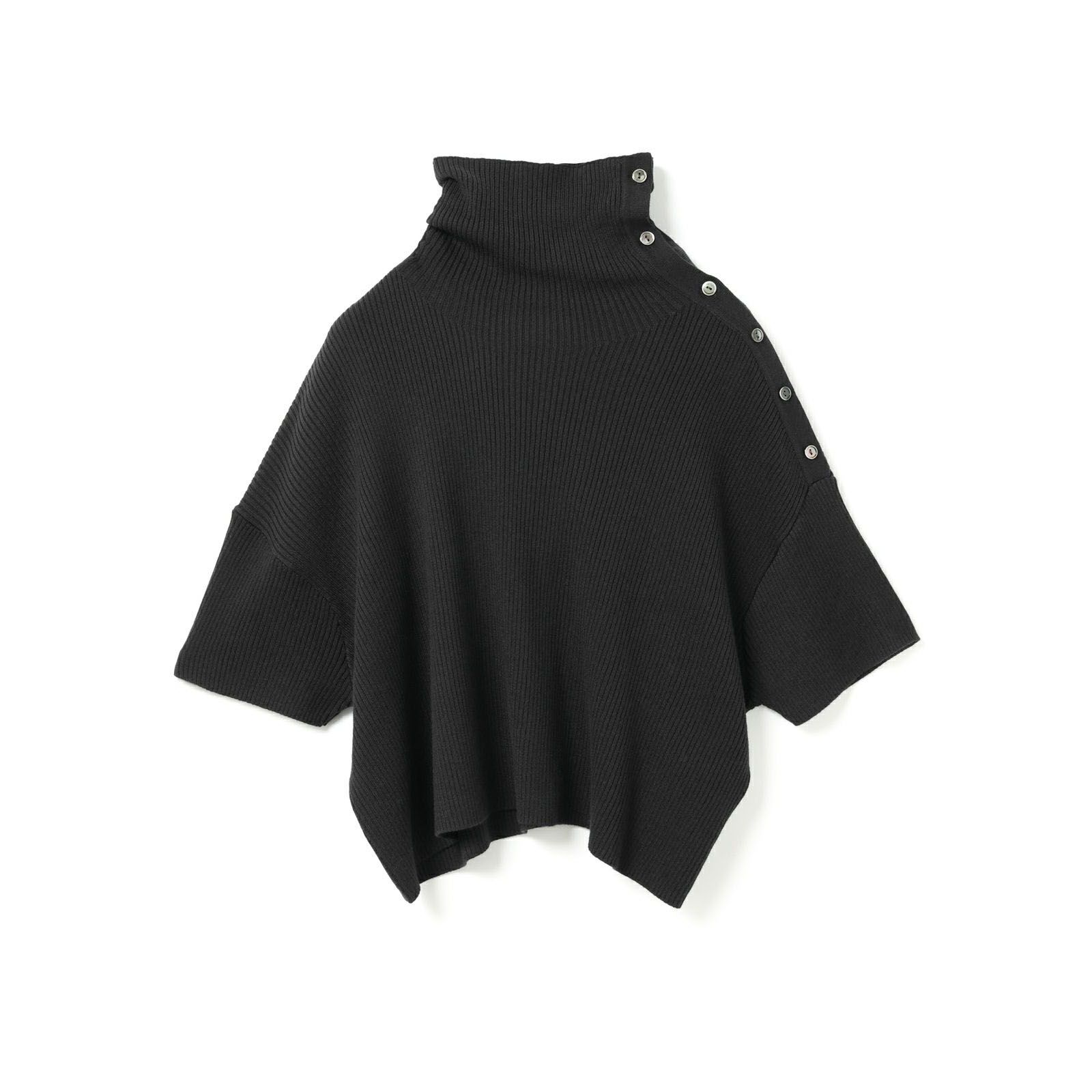 mizuiro ind(ミズイロインド)/アシンメトリーカラーリブプルオーバー