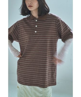 集英社HAPPY PLUS STOREmarjour（マージュール）/STRIPED CUTSEW POLO