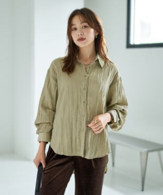 集英社HAPPY PLUS STORESTYLE DELI（スタイルデリ）/シワ加工グロッシーシャツ