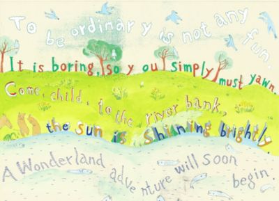 2025年eclat12月号特別付録　2026年「不思議の国のアリス」カレンダー掲載、銅版画家山本容子さんの原画 『River』　『River』銅版画 手彩色